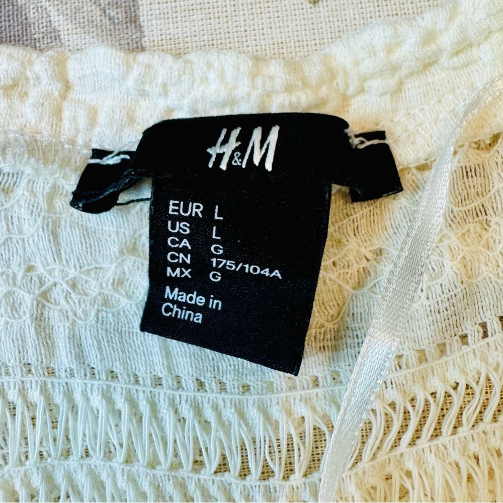 H&M | Cream Lace Long Sleeve Top - Picture 9 of 11